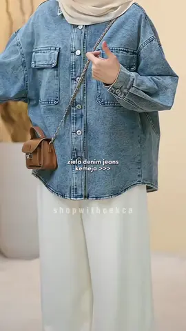 Lawa gila denim jeans kemeja ni 💙 #kemeja #kemejajeans #kemejadenim 
