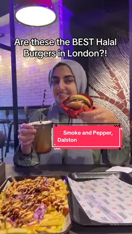📍Smoke and Pepper, Dalston Kingsland I was luckily invited to the opening of the new smoke and pepper and guys you have a lot to be excited about! This store in Dalston Kingsland officially opens tomorrow (Monday 29th Sep) and there’s so much to choose from!! From their juicy burgers to their delicious loaded fries and refreshing mocktails to their thick sweet milkshakes, you’ll be spoilt for choice 🤩 One thing you’ll notice is how perfectly cooked the meat is - the beef and lamb burgers were high quality and every bite was juicy - absolutely loved ✨ Their Korean loaded fries was generously scattered with chicken, sauce and red cabbage. A must try 🤩 Their refreshing mocktails were sweet and fruity - exactly what you’re looking for to accompany a good meal. And to top it off they had the rich and chocolatey Matilda cake 😍😍😍 stunning with the cold vanilla ice cream and chocolate sauce.  Service was also immaculate - they gave great recommendations and checked if everything was good. Food also arrived quickly too - would definitely go here again! Make sure you visit them tomorrow!! ⭐️⭐️⭐️⭐️⭐️ @Smoke & Pepper  #smokeandpepper #londonhotspots #halalfoodlondon #halalfood #foodreview  