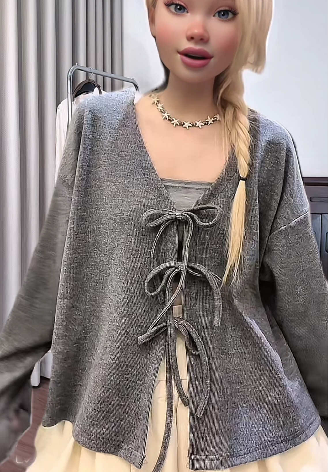 Áo khoác cardigan nỉ tăm buộc nơ kèm quây#aokhoac #aokhoacnu #aocadigan #meianhtran10 #xuhuongtiktok 