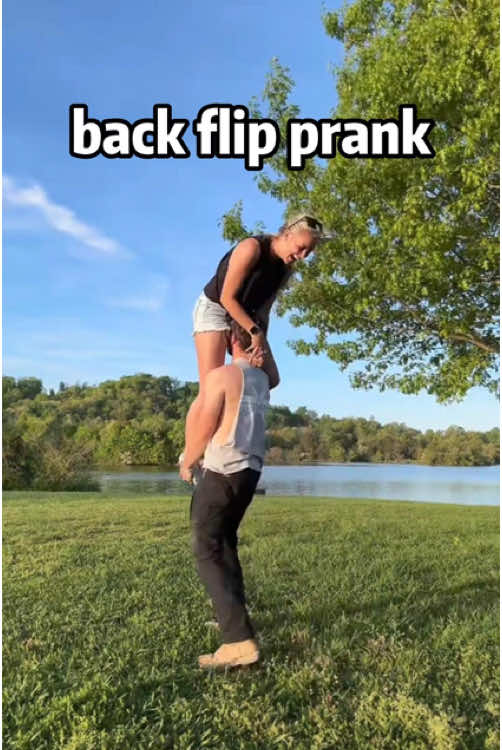 Telling partner I can do a backflip prank#BackflipPrank #PrankOnPartner #PrankMoment #CouplePranks #FunnyPranks #BackflipLie