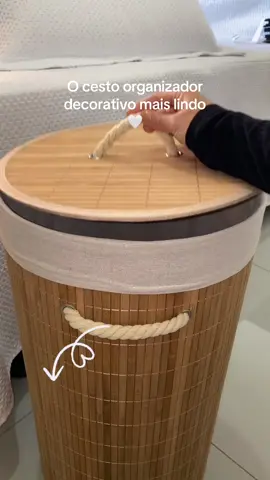 Cesto de roupas de bambu 🤎