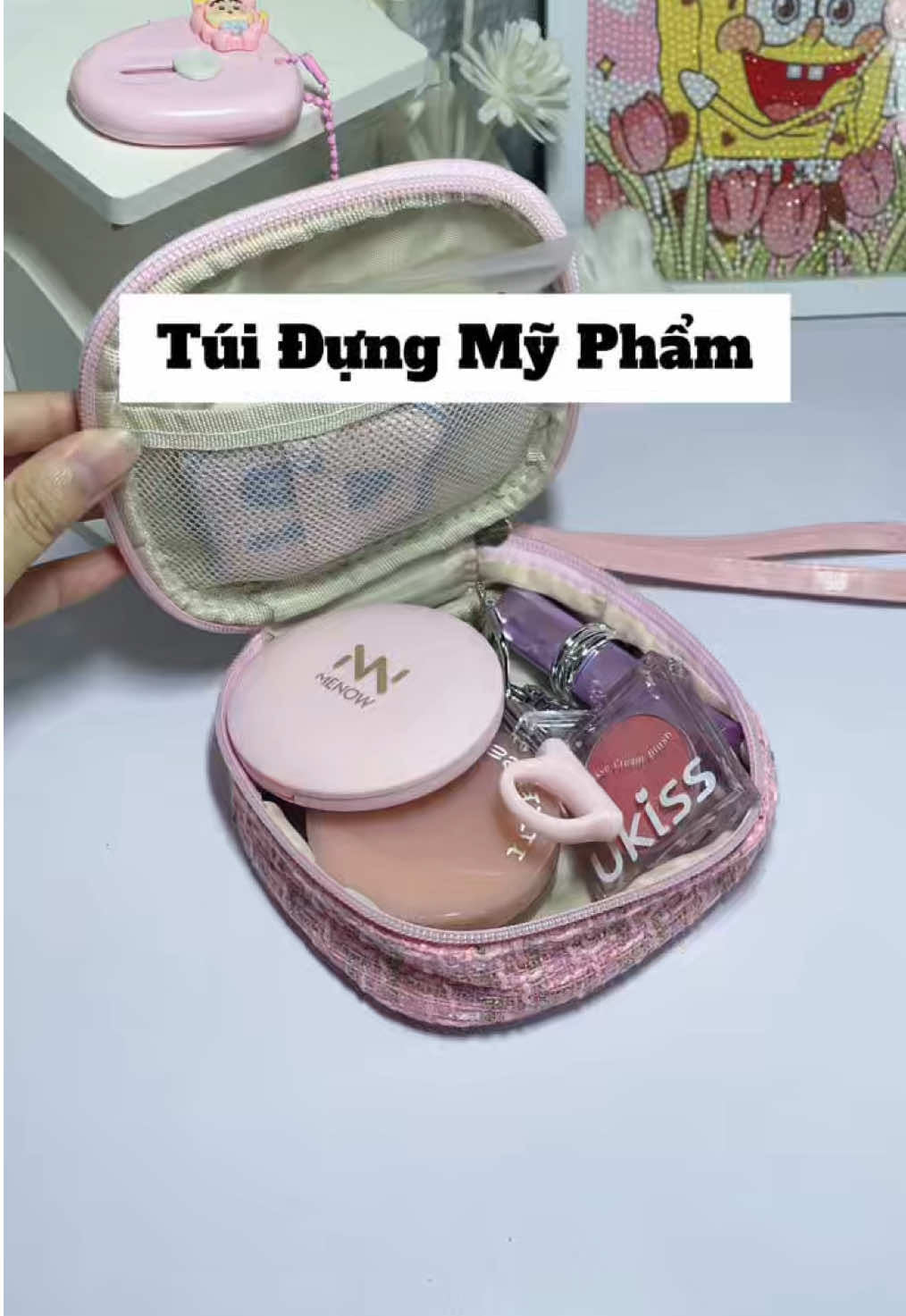 Túi đựng mỹ phẩm, nhìn nhỏ nhắn dáng yêu z thôi nhưng mà có võ nhaaa.#tuidungmypham #yhmqdu #tuimakeup #tuidungmpdulich #mitriviu 