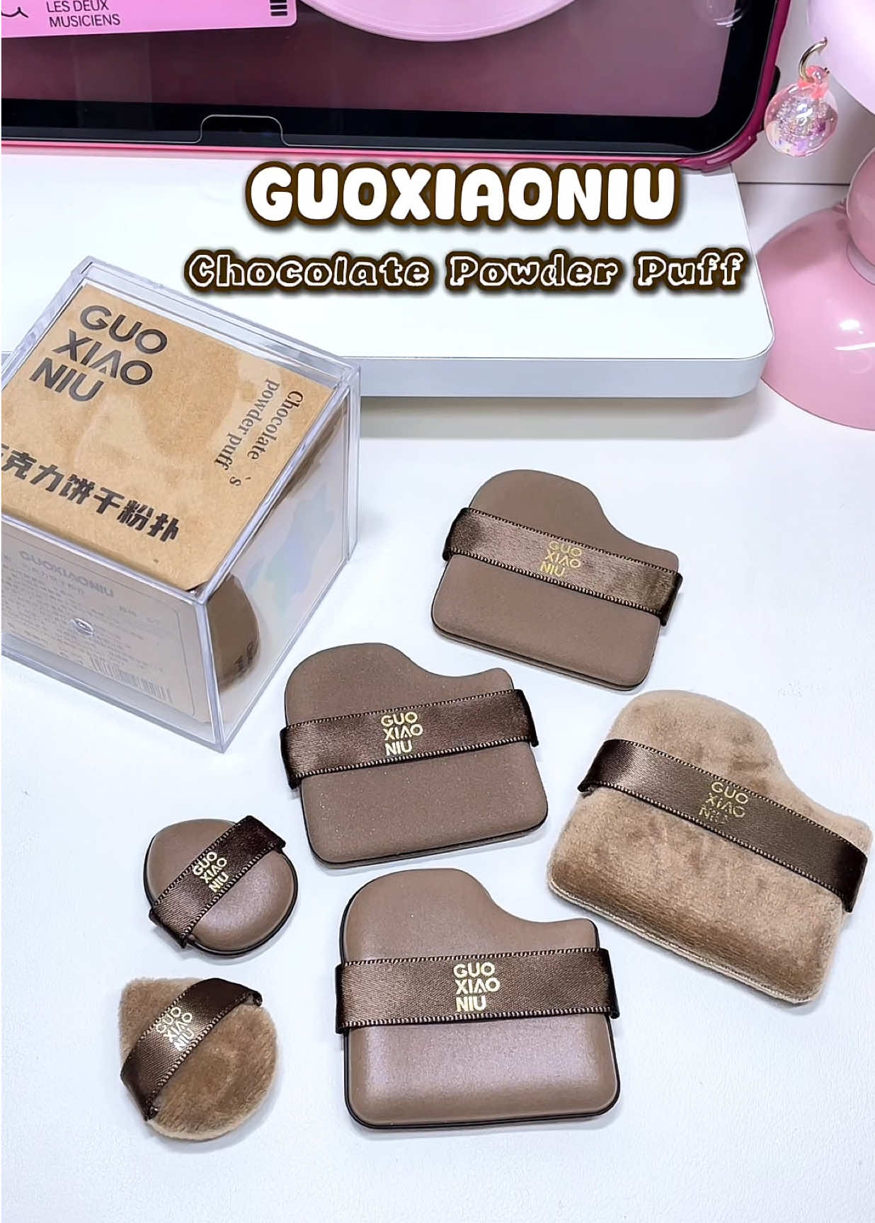 Set bông mút makeup giống Triệu Lộ Tư dùng nè 💕  #GUOXIAONIU #guoxiaoniu #powderpuff #cushionpuff #bongmuttrangdiem 