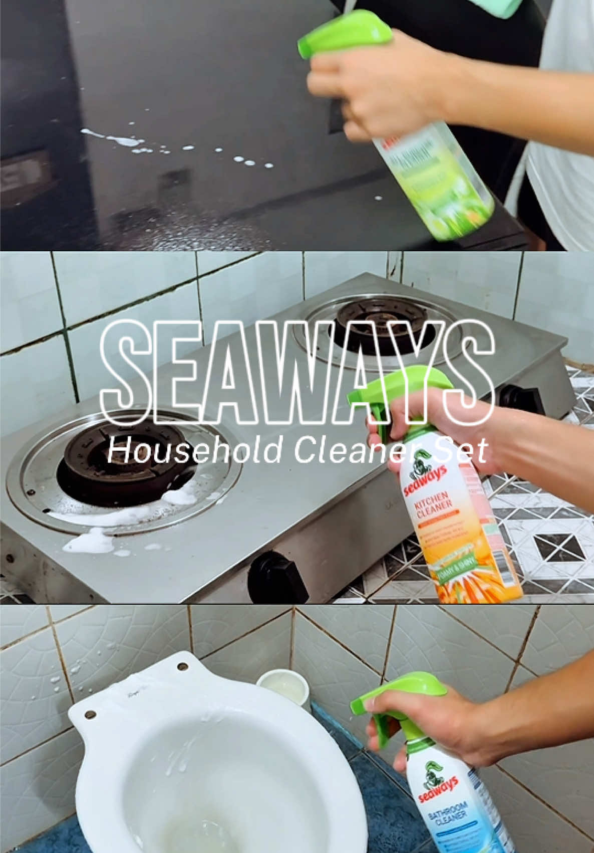 Seaways Household Cleaner Set  #seaway #seawaysbathroomcleaner #seawaysallpurposecleaning #seawayskitchencleaner #cleaninghack 