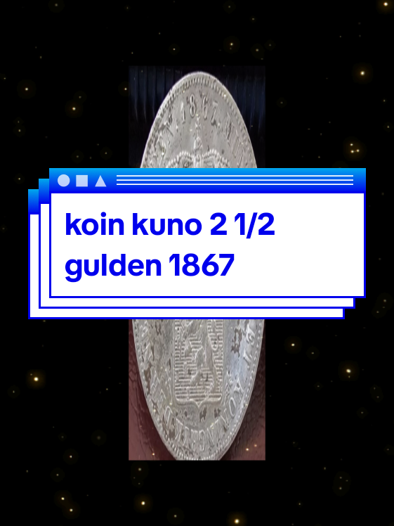koin kuno 2 1/2 gulden ini berbahan dasar perak murni dan beredar sebagai nilai tukar rupiah yang sah pada tahun 1867