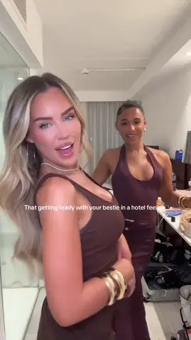 Getting ready w/ your bestie >> ❤️‍🔥🍸 Our gals @jessleighanne & @Samantha🍒 wear the 'This Voice' Maxi Dress in Plum and 'Dumping You' Ribbed Mini Dress in Chocolate #whitefox #whitefoxboutique #dinner #ootn 