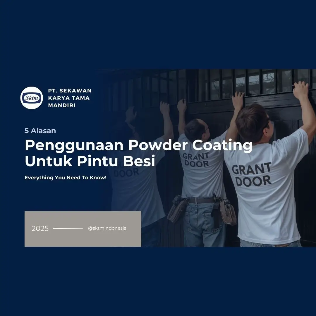Berikut 5 alasan penggunaan powder coating untuk pintu besi 1. Tahan Lama & Anti Karat Powder coating melindungi besi dari korosi, hujan, dan cuaca ekstrem, sehingga pintu lebih awet. 2. Finishing Lebih Rata & Halus Hasil pengecatan lebih rapi, tidak mudah mengelupas, dan terlihat premium dibanding cat biasa. 3. Ragam Warna & Tekstur Kamu bisa pilih banyak pilihan warna, bahkan ada yang doff, glossy, atau tekstur kasar sesuai selera desain ruko/rumah. 4. Ramah Lingkungan Proses powder coating tidak memakai pelarut berbahaya, lebih aman dan eco-friendly. 5. Perawatan Mudah Cukup dibersihkan dengan kain lembap, tidak perlu perawatan ekstra, pintu tetap terlihat baru lebih lama. 📍Google Maps Lokasi Pabrik dan Warehouse Kami di https://maps.app.goo.gl/3dTVGUtBnJjkdyf4A?g_st=ic Hotline: • Phone/WA di 0811-30-4127 • Official Website di https://www.sktm.co.id 