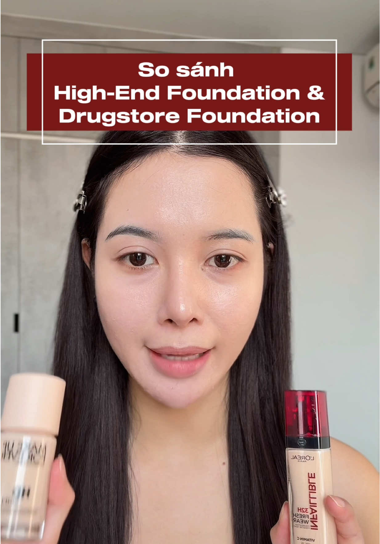Giữa 2 mức g.ía khác nhau liệu có ra được hiệu ứng giống nhau ?  So sánh kem nền MakeupForever và L’Oreal  #goclamdep #reviewlamdep #vanhmakeupcute 