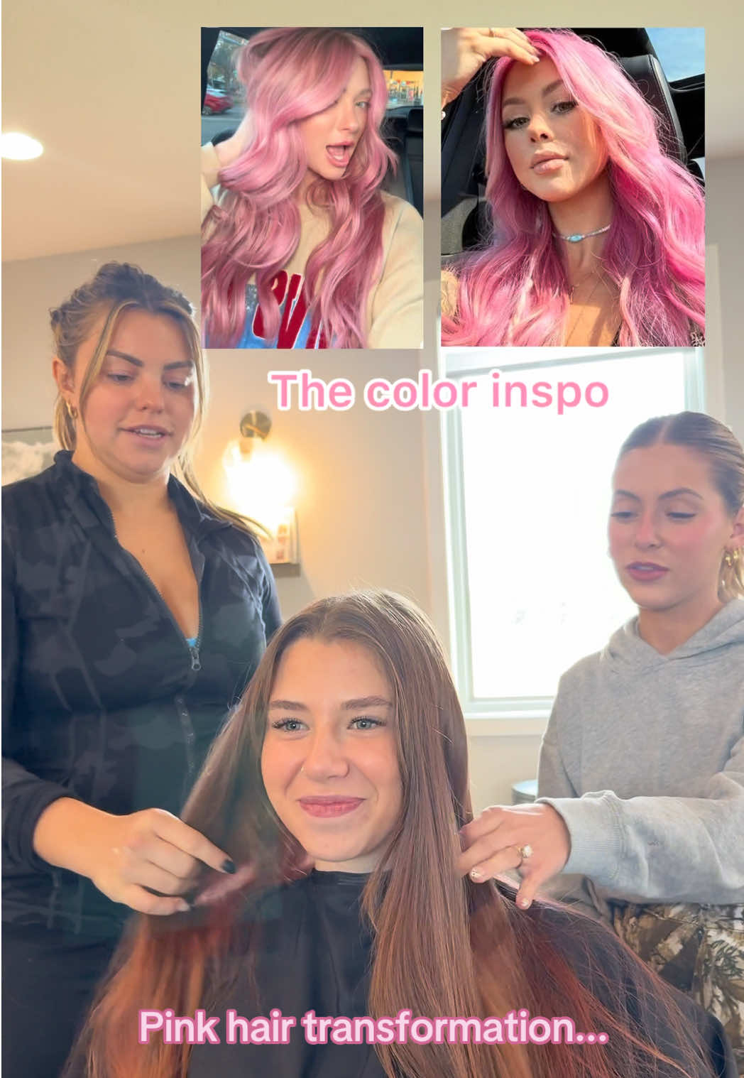 You guys asked how we achieved this color!! I hope this helps! 💕💓💗 #pinkhair #pinkaesthetic #hairtransformation #pulpriot #indyhairstylist @Morgan Colclazier @phoenix 