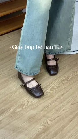 Giày búp bê nâu Tây xinh #giaynu #giaybupbe #giaydep 