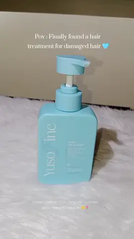Pov: finally found a hair treatment for damaged hair 🩵  Get your's now ☝️  #yusofine #hairtreatment #repairdamagedhair #clicktheyellowbasket🛒🛒👇👇 #fyppppppppppppppppppppppp 