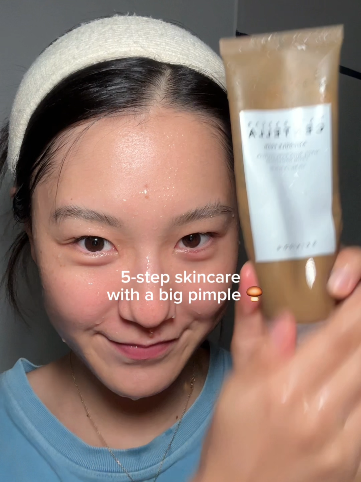 5-step skincare with a big pimple 🍄‍🟫 @skin1004_official madagascar centella ampoule foam @beautyofjoseon_official green plum refreshing toner @abib.global heartleaf teca caosule serum calming drop @blancnature.us magic tea tree oil @hwarangs_official bellflower night patch @aestura_us atobarrier 365 cream #skincare #skincareroutine #koreanskincare #kbeautyskincare #skincareproducts #skincarecommunity #cleanskin #skincareforbeginners #SkinCare101 #acnetreatment #nighttimeskincareroutine