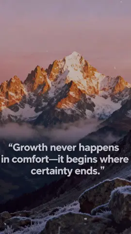 Comment your favorite quote you’ve been told—Growth never happens in comfort—it begins where certainty ends. 🌄 #GrowthMindset #Change #ChallengeYourself #DeepThoughts #MotivationMonday