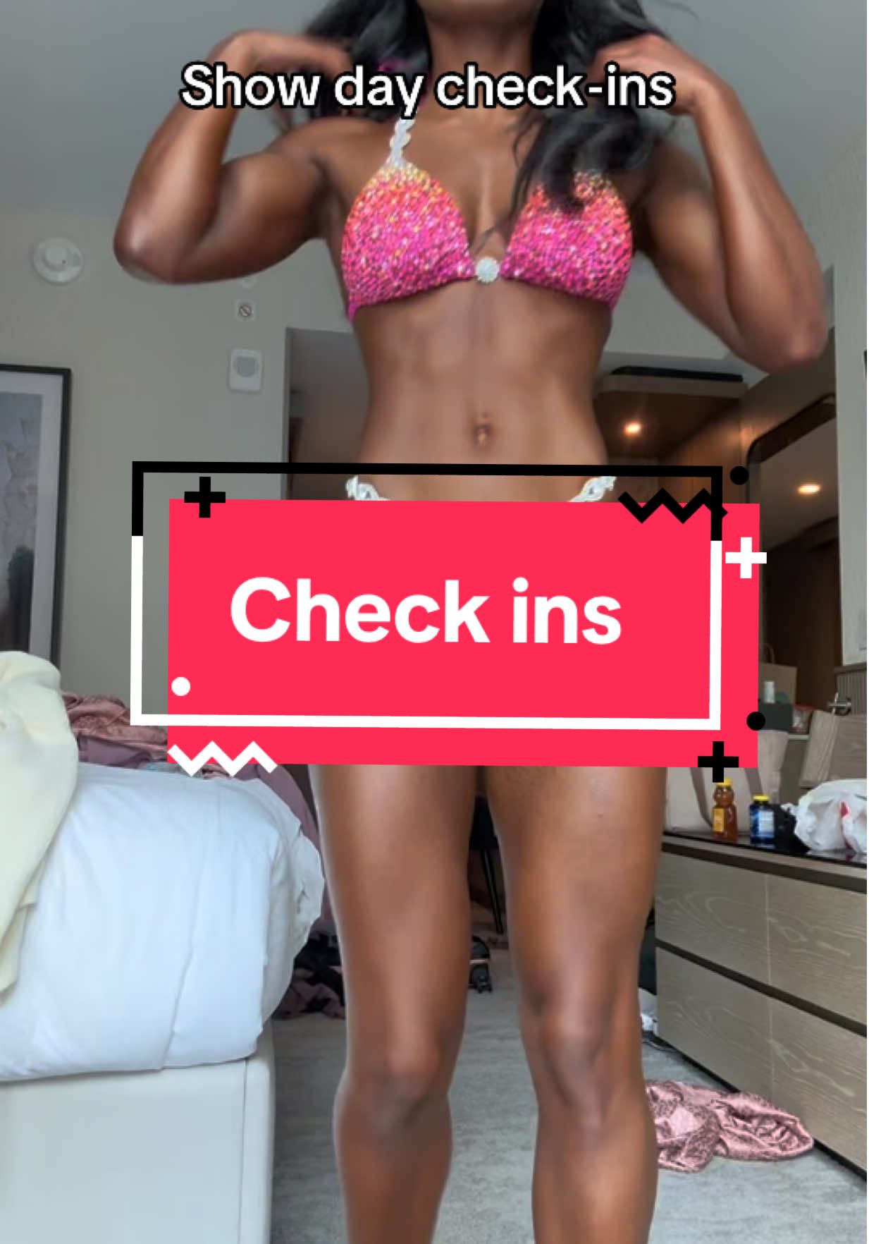 So upset my backstage footage of the process was deleted from my drafts, but I will update you guys once I get settled with everything ! Thank you all for all the love and support ❤️🤞🏾🥹 love you guys sm #bodybuilding #showday #bikinicompetitor 