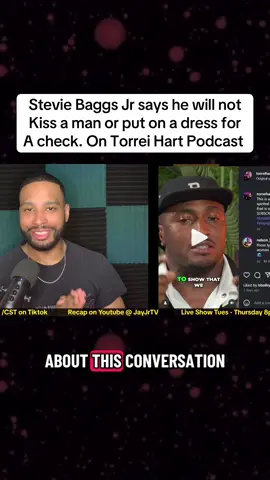 And let me be clear! I am not saying there’s anything wrong with taking those roles. All I’m saying is if u feel uncomfortable doing ANYTHING. Its ok to say no. It shouldn’t be a big issue. Stevie Baggs Jr turned down a million dollar check cause he refuse to put on a dress or kiss another man. On Torrei Hart podcast Brutally Honest. 