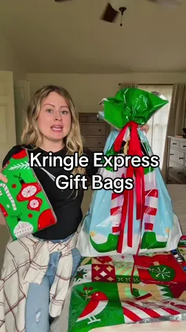 The best way to get these Kringle Expeess gift bags is in the 100 piece set! #kringleexpressgiftbags #kringleexpressgiftbagset #wrappresentswithme #christmaspresents #wrappingpresents 