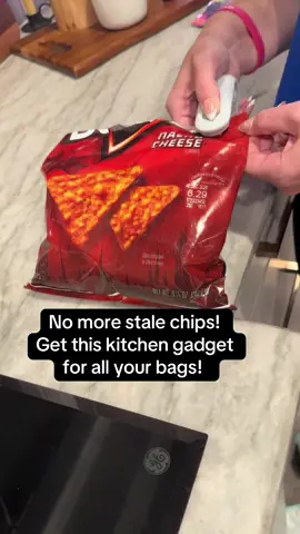 No more stale food! This will magnatize to your fridge and is there for easy use. #reseal #nomorestalefood #kitchen #kitchengadget #musthave  