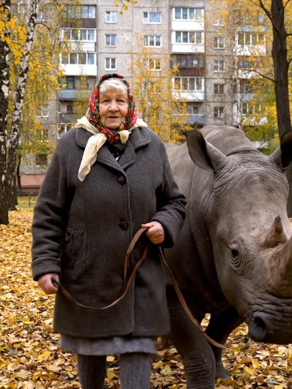Бабуля и ее любимый питомец. Завели бы себе такого? 😂 #ии #нейросеть #бабка #нейросеть 