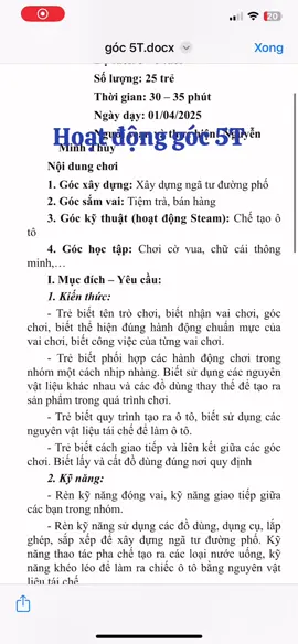 Giáo án hoạt động góc 5t. Tham gia nhóm giáo án để nhận các bài giáo án hay nhé các cô ơi.#giáoviênmầmnon #giáoanmamnon #thigiaoviendaygioi #steam #kỹnăngsống 