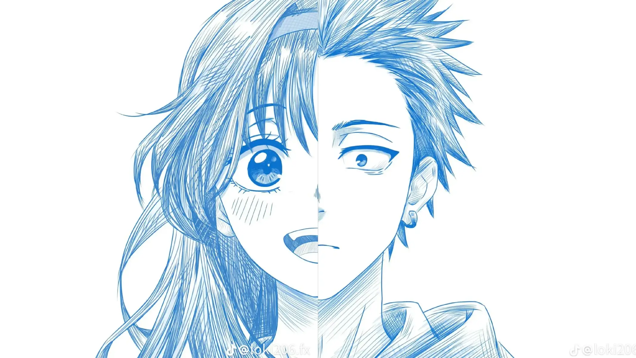 #art #ballpen #couple #anime #fanart reup do lỗi 