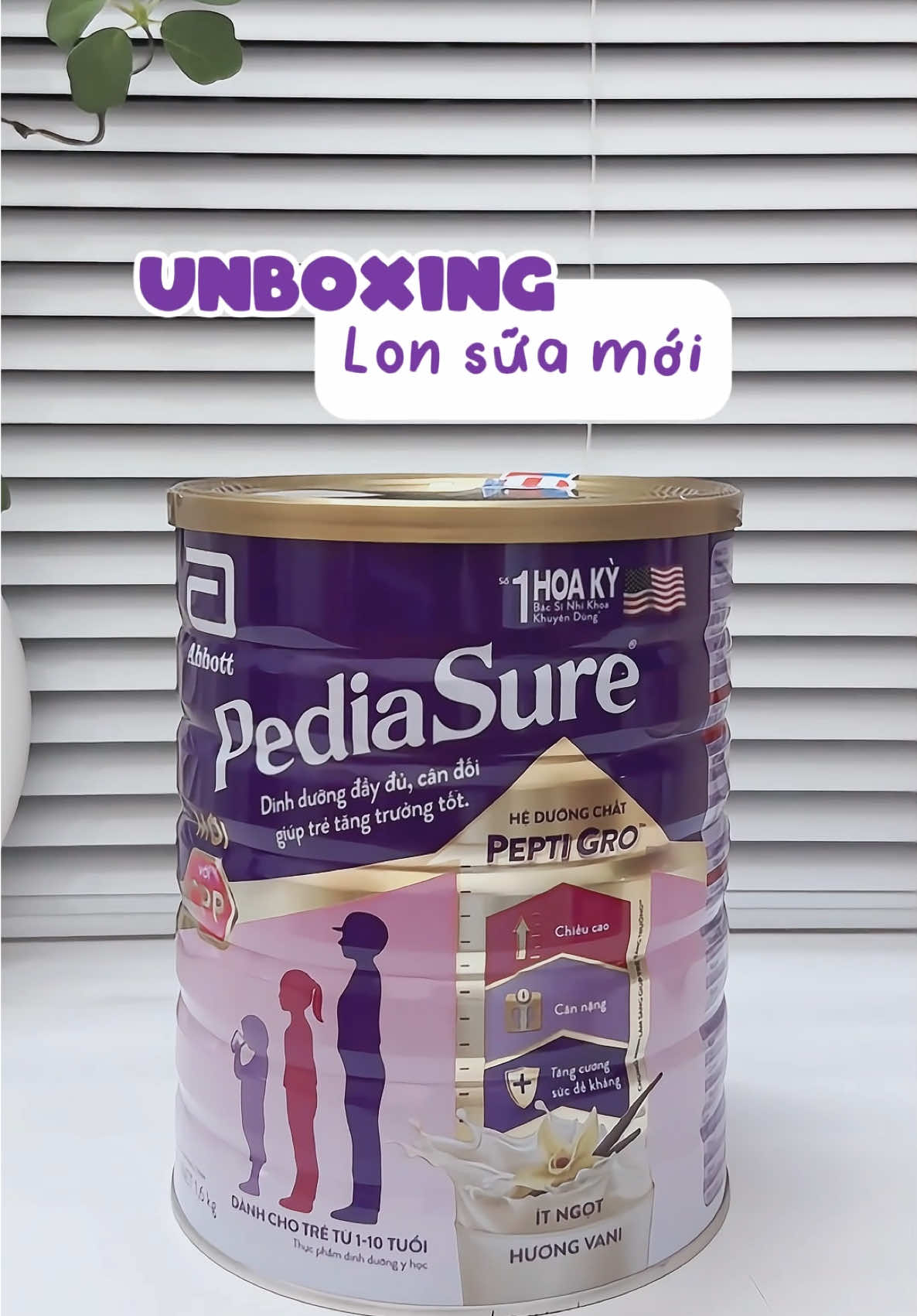 Unbox một lon sữa mới với bảng thành phần siêu mê #pediasure #caithienchieucao #viral #meemsam🌸 #mebimsuachamcon 