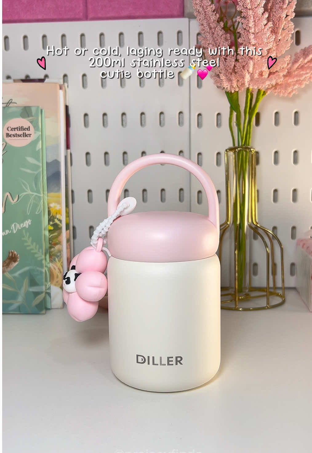 Hot or cold, laging ready with this 200ml stainless steel cutie bottle 🍼💕 Diller Mini Vacuum Flask Thermos | 200ml Cute Stainless Steel Water Bottle with Stickers | Portable Hot & Cold Bottle D9276 #MiniThermos #CuteWaterBottle #StayHydrated #HotAndColdBottle #EverydayEssentials  