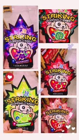 STRIKING POPPING CANDY #Strawberry #Watermelon #Blueberry #Greenapple #Lychee