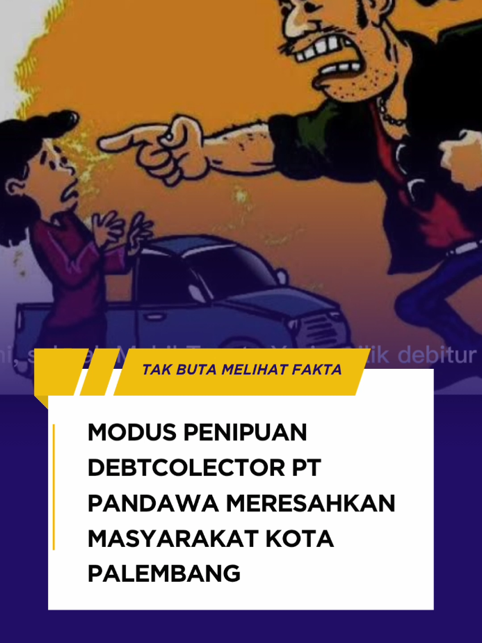 ARAHFAKTA.COM - KOTA PALEMBANG – Aksi perampasan bermodus Verifikasi kendaraan oleh debt collector kembali meresahkan warga Kota Palembang. Kali ini, sebuah Mobil Toyata Yaris milik debitur SMS Finance, di ajak ke kantor SMS Finance dengan alasan untuk Verifikasi Kendaraan di SMS FINANCE, Jl. Veteran No.932, 9 Ilir, Kec. Ilir Tim. II, Kota Palembang, Sumatera Selatan,  (16/9/2025). Ironisnya, peristiwa itu modus untuk merampas kendaraan Tersebut. Menurut keterangan DN dan MD, selaku pengendara mobil tersebut, peristiwa bermula saat Pada hari selasa, sekitar jam 15.00, pemilik sampai ke rumah, pada saat itu, tiba-tiba mobil avanza warna hitam stop di belakang mobil pemilik, ternyata ada 2 orang debcollector yang salah satunya berinisia D mendatangi pemilik, debcollector tidak membawa surat tarik/ SK tarik, hanya membawa record pembayaran. Dan hanya ingin verifikasi saja ujarnya,  Setelah itu debcollector mengajak ke kantor sms finance  untuk verifikasi, namun setelah sampai di kantor, debcollector menyuruh debitur tanda tangan, dan debitur tidak boleh membaca isi surat yang ditandatangani. Pemilik sudah membantah tidak ingin tanda tangan, tapi pemilik dipaksa untuk tandan tangan. Setelah di tanda tangani, debitur diajak berfoto di depan mobil, lalu diajak masuk lagi ke dalam kantor.  Setiba masuk ke dalam kantor, debcollector meminta kunci mobil dengan alasan mengecek nomor mesin dan mesin rangka. Dan yg terjadi, ternyata semua isi barang di dalam mobil dipindahkan debcollector ke dalam mobil gocar. Mengeluarkan barang tanpa seizin pemilik. Setelah itu mobil dibawa lari sama debcollector tanpa konfirmasi pemilik . #kotapalembang #debtcollector #leasing #perampasan #PENIPUAN  Kemudian Pada hari rabu tanggal 17 September.  Pemilik datang ke kantor sms Finance.  Ternyata setelah sampai di sana, dari pihak sms finance tidak tau apa-apa, dan ketika ditanya kembali pihak finance menjelaskan bahwa pemilik wajib menyelesaikan tunggakan 3 bulan angsuran dan biaya penarikan sebesar 12jt. “Korban akhirnya pasrah dan mobil dibawa lari oleg Debtcolector tersebut sampai sekarang belum ada kabar dari pihak debt colector dan Sms Finance   ungkap DN dan MD. Kita dapat menilai, kasus ini berpotensi melanggar beberapa aturan hukum, antara lain : Debkolektor tidak berhak menarik biaya penarikan kendaraan;  Putusan MK No. 18/PUU-XVII/2019 tentang eksekusi fidusia, POJK No. 35/2018 Pasal 50 tentang etika penagihan, KUHP Pasal 368 & 365 tentang pemerasan dan pencurian dengan kekerasan, sebaliknya, jika penarikan dilakukan secara paksa, mereka dapat dijerat dengan pasal pidana KUHP seperti perampasan (Pasal 365) atau pemerasan (Pasal 368). Perusahaan pembiayaan juga bisa dikenai sanksi pencabutan izin usaha.  Prosedur resmi untuk penarikan kendaraan akibat kredit macet adalah melalui pengajuan permohonan eksekusi ke pengadilan, karena penarikan kendaraan oleh debt collector di jalan tanpa adanya sertifikat jaminan fidusia dan surat tugas adalah ilegal dan perbuatan melawan hukum. Desakan & Harapan Mendesak Kapolri dan Kapolda Sumsel menindak tegas oknum Debt Colector yang terlibat. Ia juga meminta OJK mengawasi ketat praktik leasing yang masih menggunakan jasa debt collector. Pihaknya juga berencana melaporkan kasus ini ke Kompolnas dan Ombudsman RI. “Debt collector kini bertindak layaknya begal jalanan dan seolah kebal hukum. Masyarakat berharap kasus ini diusut tuntas agar hukum benar-benar tegak,”.