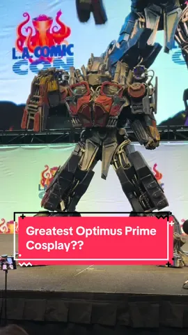 Is this not the GREATEST Optimus Prime cosplay?? If anyone knows the Cosplayer’s handle please tag them or send them this!  #optimusprime #transformers #lacomiccon2025 #cosplay 