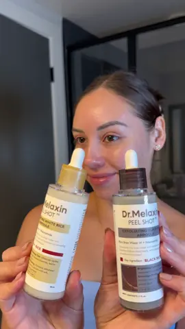 Black Rice Ampoule ✨ BHA + Rice ✔ Clears blackheads ✔ Smooth, soft skin White Rice Ampoule ✨ AHA + Rice ✔ Tightens pores ✔ Bright, even tone @Dr.Melaxin Global #peelshot #drmelaxin #kbeauty #exfoliation #blackhead 