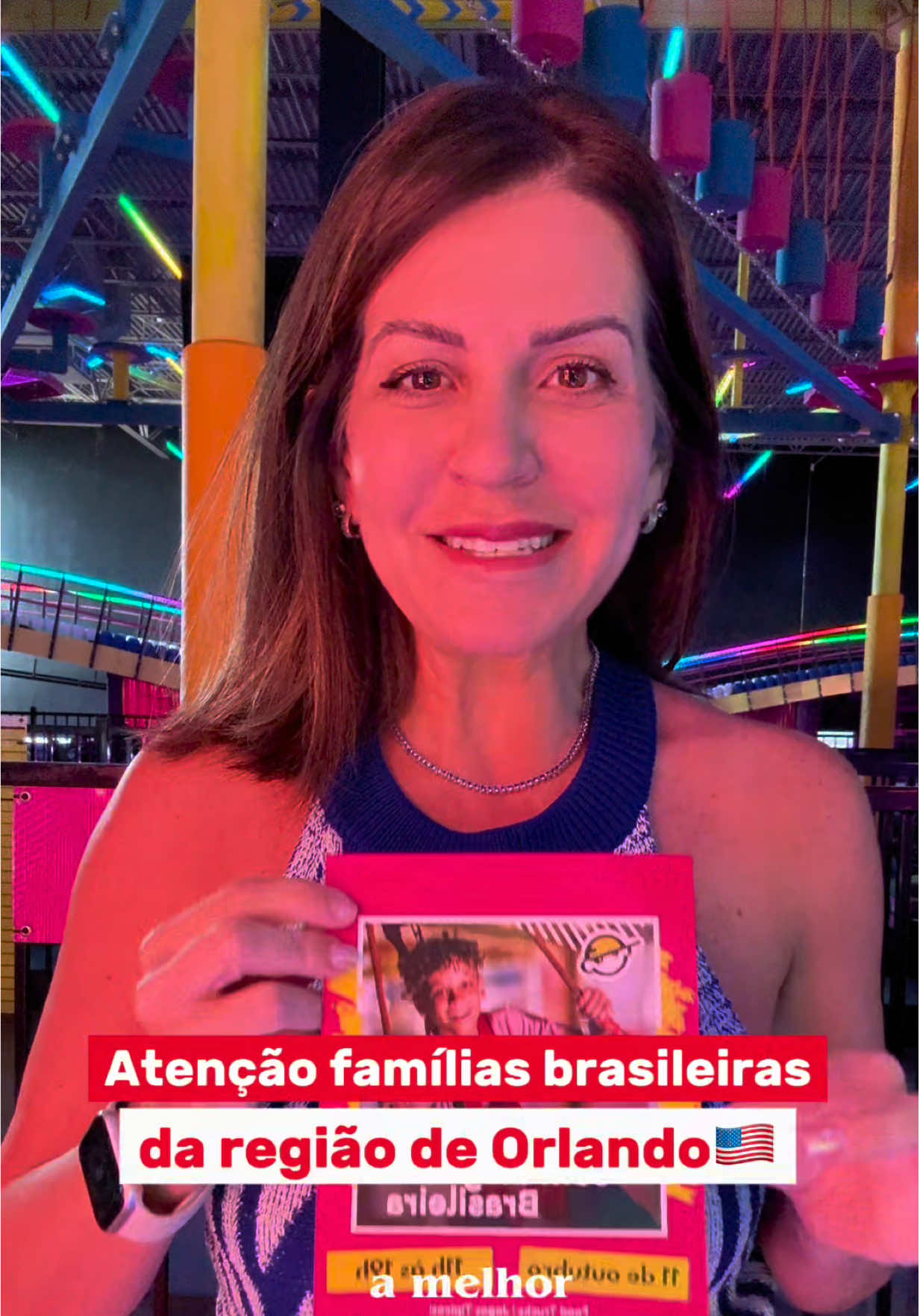 Dia das Crianças no Urban Air Orlando Hamlin! Um pedacinho do Brasil em Orlando, cheio de diversão para toda a família: 🎨 Atividades infantis 🎶 Música brasileira 🍴 Food trucks 🎁 Sorteios 📅 11 de outubro | ⏰ 11h – 19h | 📍 Urban Air Hamlin 👉 Salve este post, marque seus amigos e venha viver essa experiência com a gente! #DiaDasCrianças #UrbanAirOrlando #ComunidadeBrasileira #OrlandoComCrianças #EventosEmOrlando @Urban Air Orlando Hamlin 