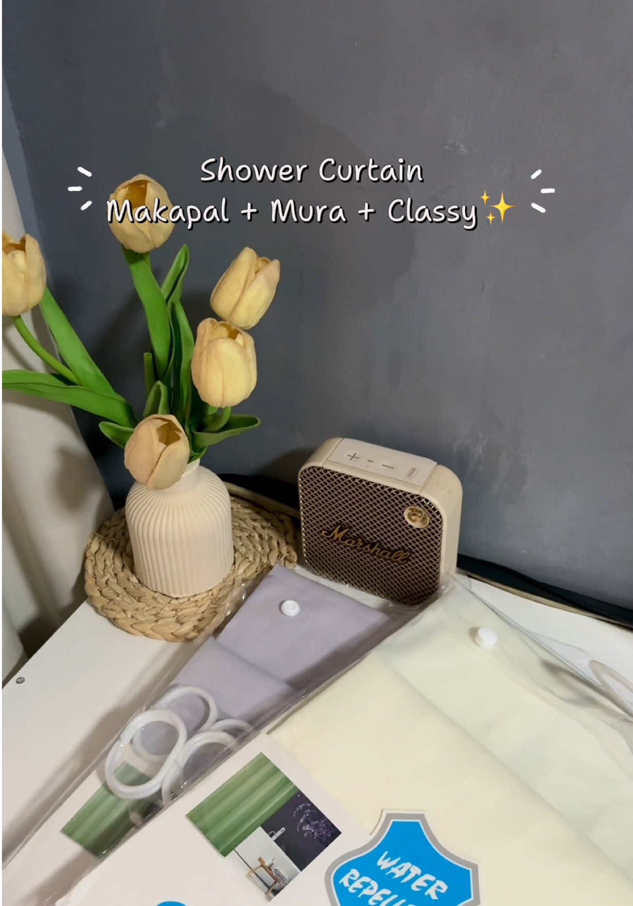 Upgrade your banyo: Hotel-style shower curtain, mura at makapal  Size: 180*180 cm #fyp #showercurtain #waterproof #bathroom #homeaesthetics 