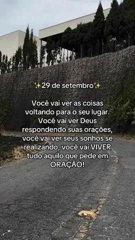 ✨29 de setembro✨  Você vai ver as coisas voltando para o seu lugar. Você vai ver Deus respondendo suas orações, você vai ver seus sonhos se realizando, você vai VIVER tudo aquilo que pede em ORAÇÃO! #propósitodevida #vivendocompropósito #crescimento #propósito #propósitodedeus 