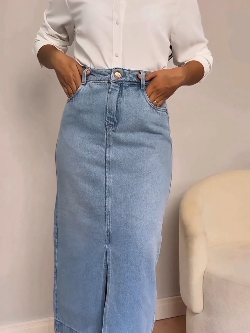 Saia jeans longa  . . . #shopee #modafeminina #moda 