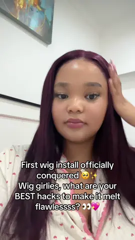 How did I do for a beginner am I doing okay??😭first time installing my own wig! Any tips ? Yoh no because I’m tired of long hours at the salon ,and opening my next business is going to be a mission #tiktoksouthafrica #wiginstall #wigstyling #howtoinstallawig  