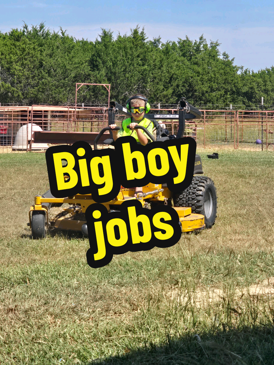 Anson turned 7 recently. Time to start doing big boy jobs & be helpful! We have a big yard, so he will have lots of drive time. I marked all the things he shouldn't mow with a blue yard flag. We walked the yard & discussed how important it was. Mowing over toys, trash, and whatever makes one little thing into a big mess. Do you think 7 is too early for driving a riding mower? LMK in the comments #mowing #yardwork #hearingprotrction #7 #hustlermowers 