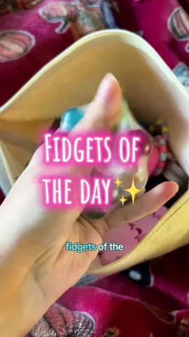 Fidgets of the day!💖 Fidgets from @Funky Fidgets Shop 𝙻𝚃𝙳 ᵗᵐ @3dFidgets @PaperPandamonium @hannahs.beads.and.bobs @Amilie @Flexi Fidgets @jazshouse @CalmBeadCompany @JUKUPOP @Liya 🌼 | Fidgets and fidget bag from @𝐌𝐀𝐕𝐄 & 𝐌𝐄✨💜 🥰 #fidgetsoftheday #fidgets #needoh #autisticcreator #sensorybag 