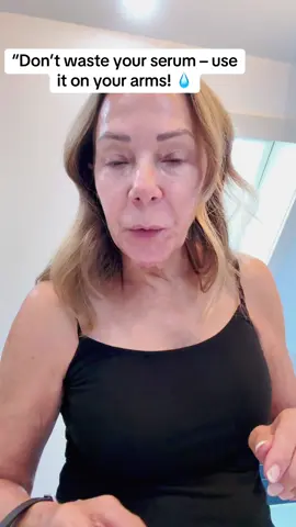 “Want to make the most out of your skincare routine? 💧 Here's a genius hack to maximize your serum! After applying to your face and neck, don’t waste a drop – rub the excess onto your arms! 🙌 You’ll hydrate your skin and get the most out of your products! 💁‍♀️ #SkincareHacks #BeautyTips #GlowUp #SerumSecrets #SkincareRoutine