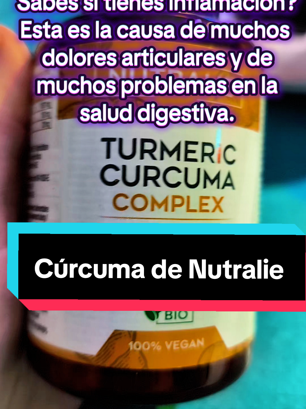 Cúrcuma Orgánica con jengibre y pimienta negra (1420 mg por dosis)- Curcumina y Piperina 120 Cápsulas Turmeric Cúrcuma Complex Nutralie  #curcuma #inflamacion #doloresarticulares #suplementos #antiinflamatorio 