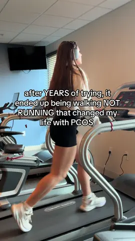 I lost 30 lbs with PCOS and it was walking 10k steps a day that helped me lose the most weight. One thing that I learned is that running can be very stressful and harder to maintain where as walking is a gentle way to sustain fat burning longer #pcos #pcosawareness #pcosweightloss #pcosfighter #pcoslife 