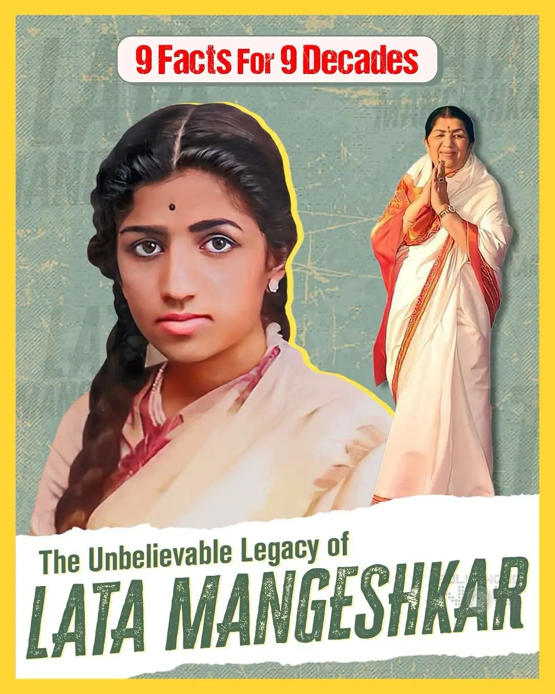 Remembering the voice that became the soul of India on her birth anniversary. Lata Ji sang for over seven decades and held records that are truly mind-boggling. Here are unknown facts about the Nightingale’s legendary journey. Swipe through to discover them all! #latamangeshkar #nightingale #latamangeshkarji #happybirthday #birthanniversary 