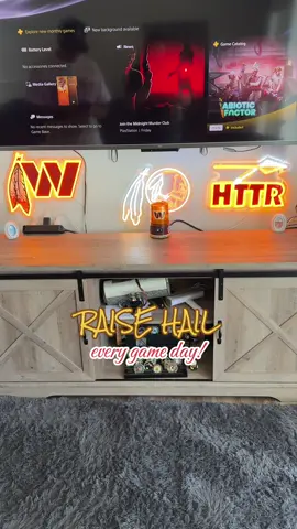 Game day never looked SOOO good! #neonvibes #neonlights #httr #redskins #washingtoncommanders #commandersfans #raisehail #nflsunday #nflgameday #takecommand #fyp #commanders 