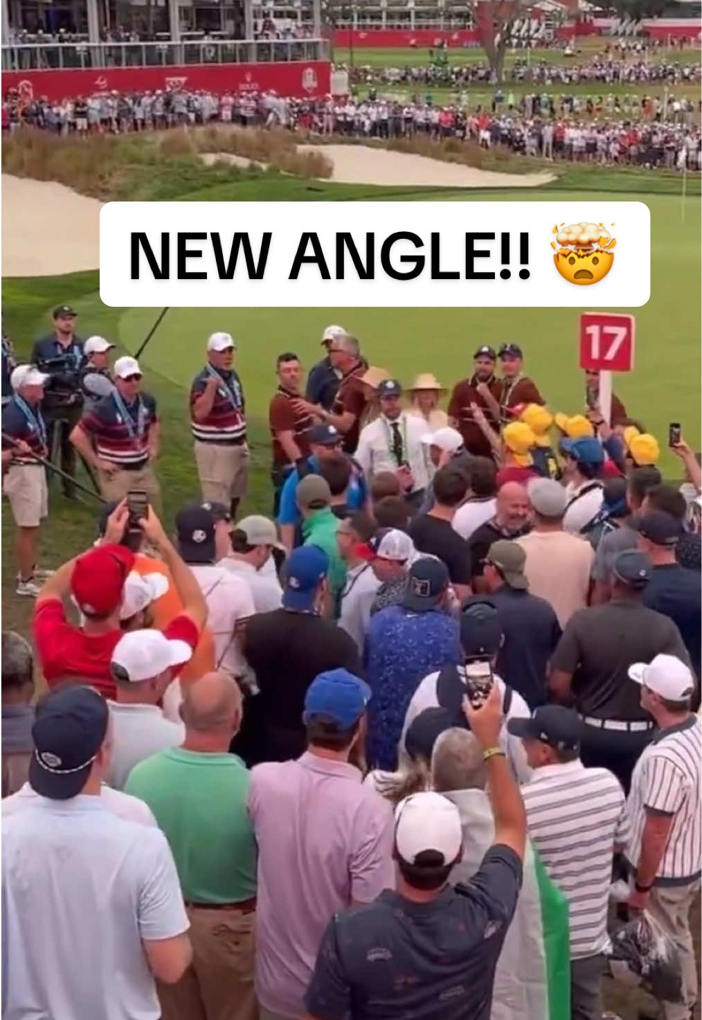 NEW ANGLE 🤯 Rory’s wife Erica hit with a beer… A step too far 🫣#RyderCup #rorymcilroy Cred Dylan Deither (on X) 
