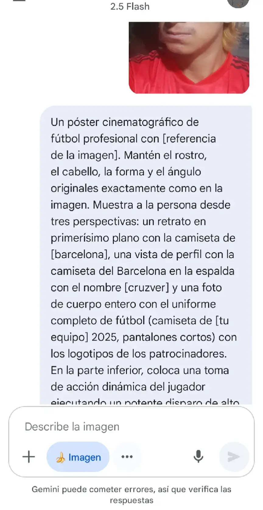 Un póster cinematográfico de fútbol profesional con [referencia de la imagen]. Mantén el rostro, el cabello, la forma y el ángulo originales exactamente como en la imagen. Muestra a la persona desde tres perspectivas: un retrato en primerísimo plano con la camiseta de [tu equipo], una vista de perfil con la camiseta del Corinthians en la espalda y el nombre [tu nombre], y una foto de cuerpo entero con el uniforme completo (camiseta de [tu equipo] 2025, pantalones cortos) con los logotipos de los patrocinadores. En la parte inferior, coloca una toma dinámica del jugador ejecutando un potente disparo de alto vuelo con desenfoque de movimiento y en el campo oficial de fútbol. La camiseta debe mostrar claramente el número 7 en la parte delantera, trasera y en los pantalones cortos. Usa un fondo de cancha azul oscuro y el nombre [tu nombre] detrás del personaje. El estilo general debe ser ultrarrealista, de alta resolución, cinematográfico y con un aire de póster deportivo profesional. #paratiiiii #tendencia #brasil #fútbol # #ia