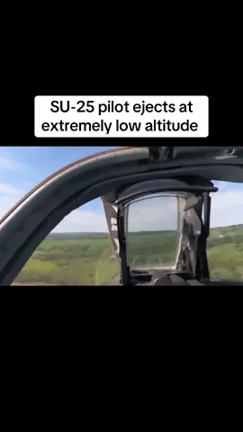 SU-25 pilot ejects at extremely low altitude and safely lands in grass field #fyp #viral #su25 #plen #aviation @twingo.love 