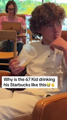 acting like he never had starbucks before 💔💔💔🥀🥀🥀#67 #starbucks #coffee #67kid #falloff 