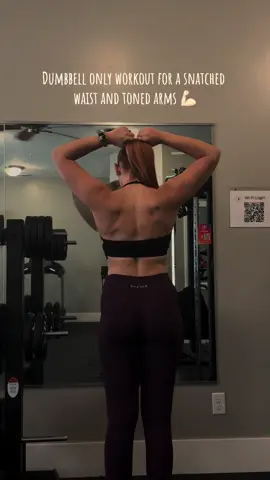 workout details: • lateral raises • front raises  • bicep curls  • shoulder press • tricep press #workoutsforbeginners #upperbodyworkouts #workoutsforwomen #tonedarms #snatchedwaist 