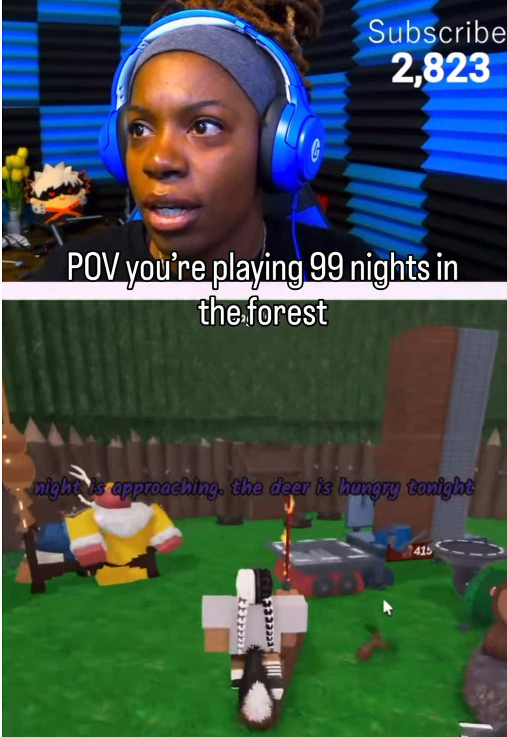 POV you’re playing 99 nights in the forest #99nightsintheforestroblox #robloxstreamer #fyp 