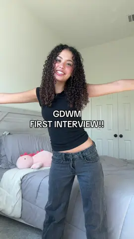 get dressed with me for my FIRST interview!! #gdwm #interview #outfitinspo #curlyhair #fyp  