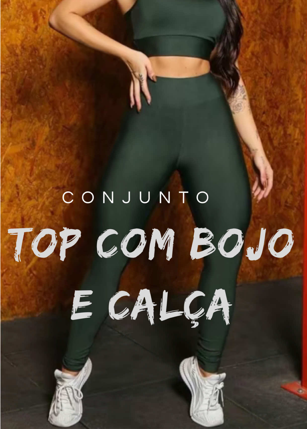 Conjunto Fitness Top de Alcinha com Bojo e calça #Fitness #top #legging #feminino #academiadebaile 